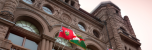 Queen's Park with Provincial and Federal Flags